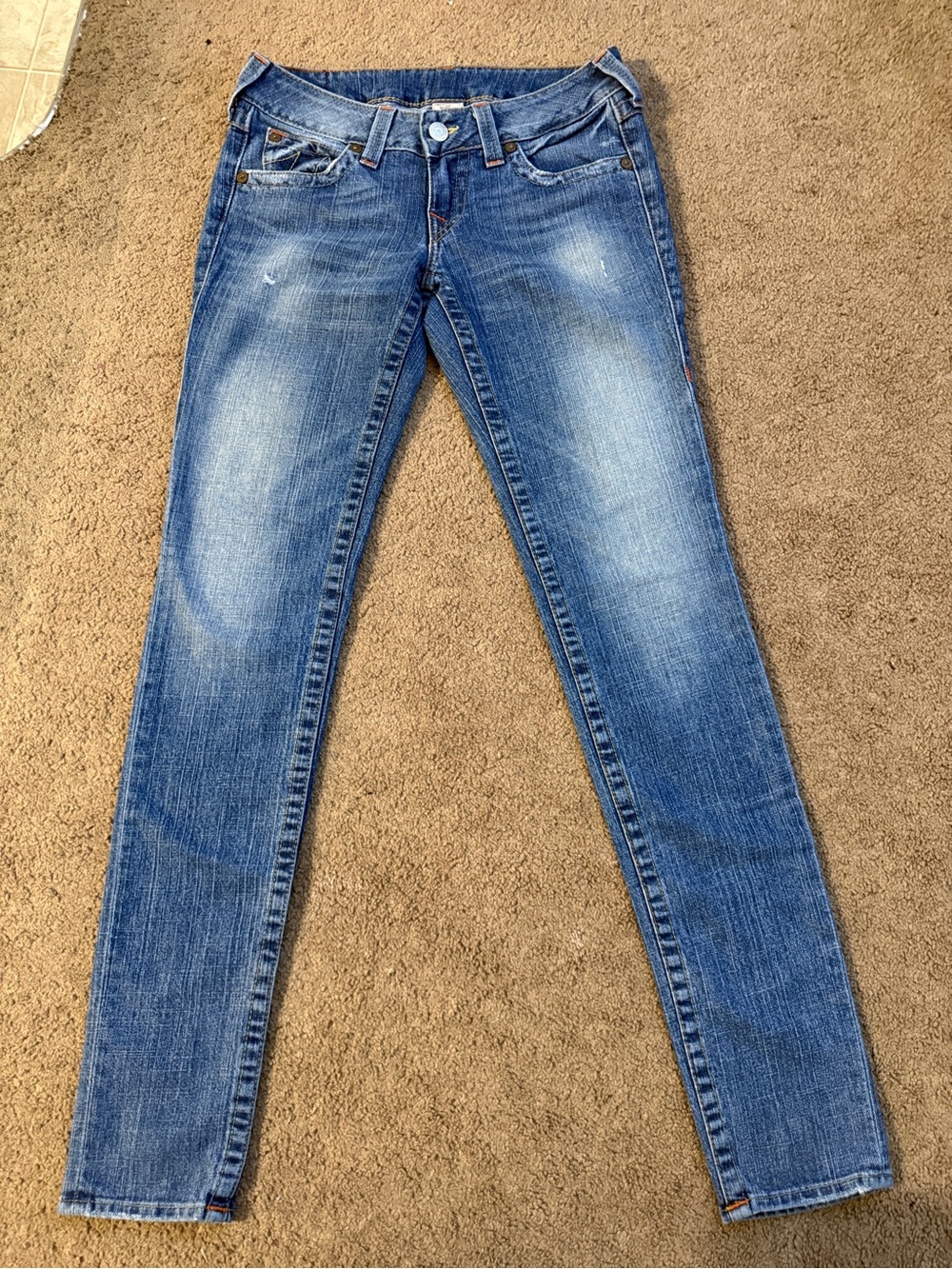 True Religion Women's Faded Blue Skinny Jeans